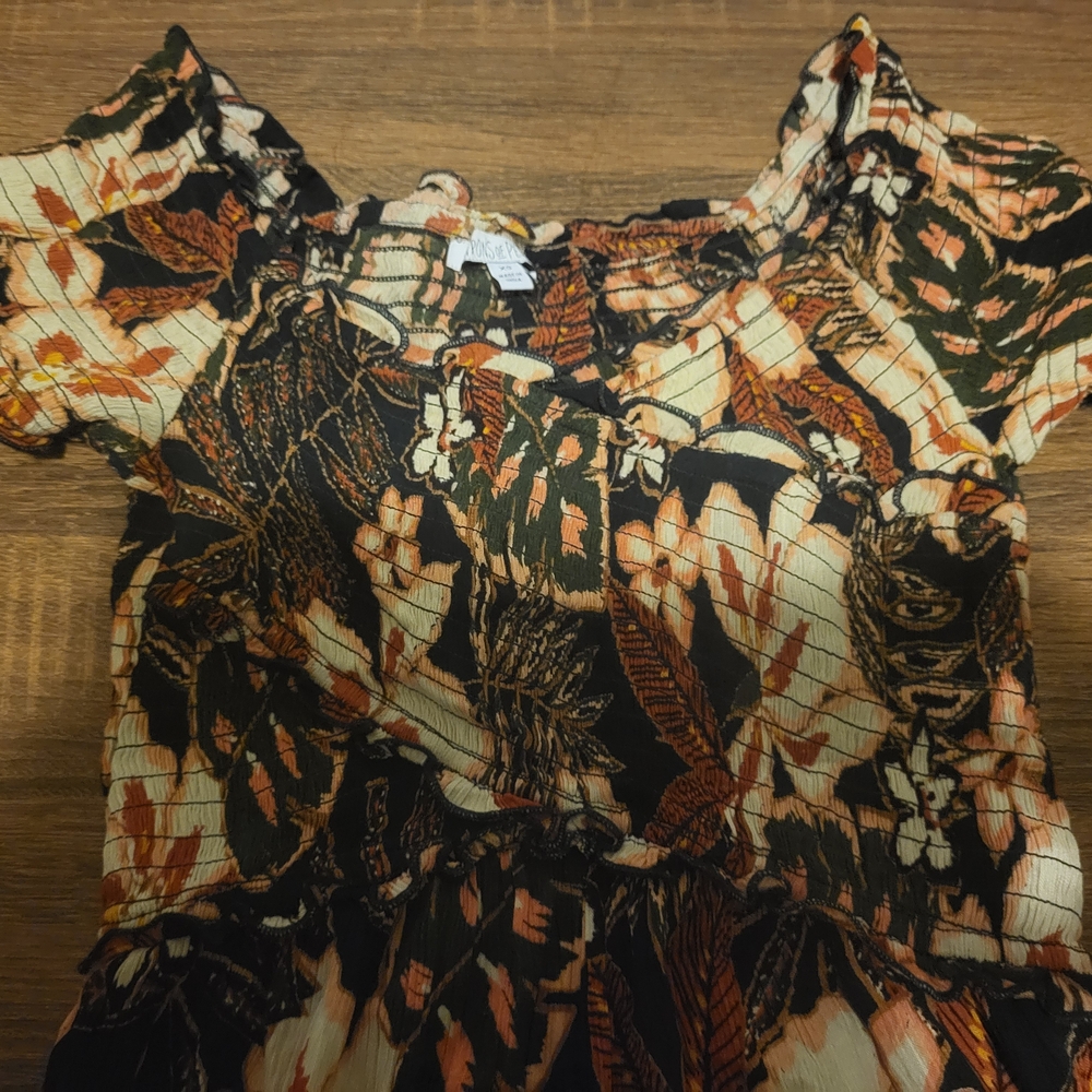 Patrons of Peace Black and Orange Floral Jumpsuit